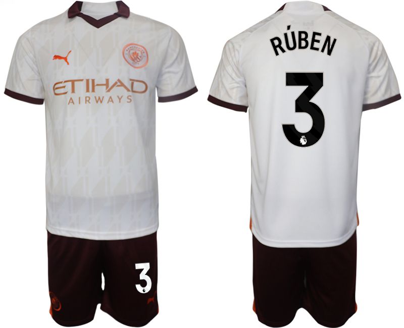 Men 2023-2024 Club Manchester City away white #3 Soccer Jersey->manchester city jersey->Soccer Club Jersey